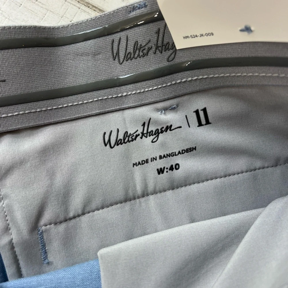 NWT Walter Hagen Men’s 9” Flat Front Clubhouse Linen Shorts in Grey Sky size 40